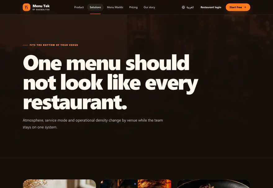 Menu Tek — Menu Tek — Solutions