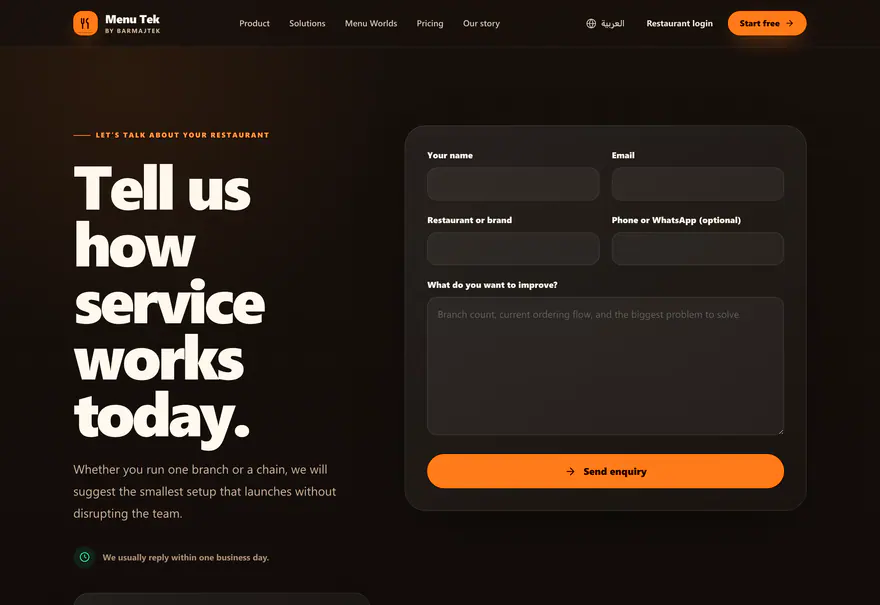 Menu Tek — Menu Tek — Contact