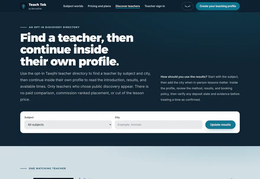 Teach Tek — Teach Tek — Discover