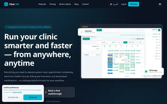 Clinic Tek — Marketing site — Home