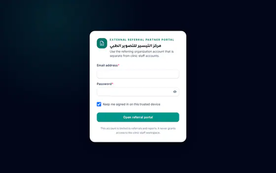 Clinic Tek — Referral partners — Referral partner login
